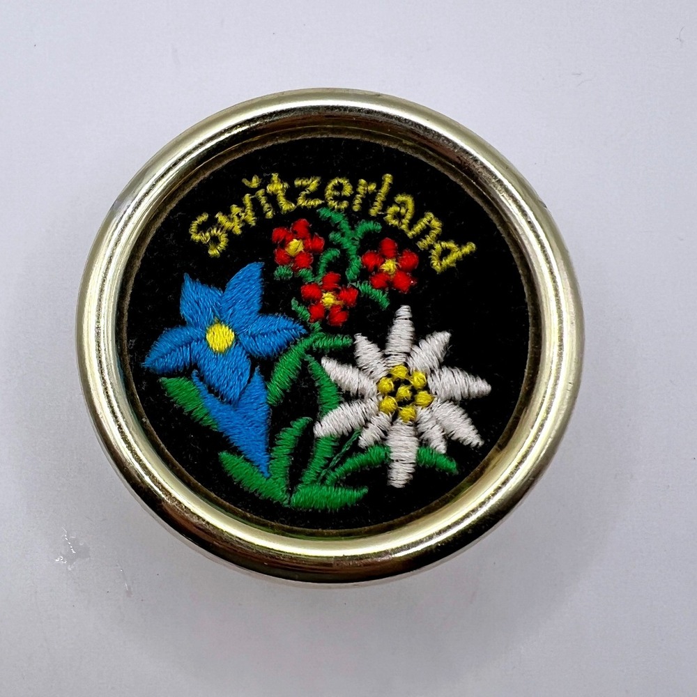 Mapsa Music Box Set Small Gold Vintage Swiss Edelweiss Zermatt Excellent - Picture 2 of 7